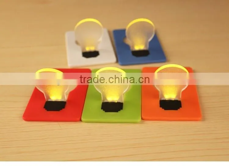 Portable led card pocket light bulb lamp,mini led credit card light, christmas card&switch card sharp credit card led light bulb
