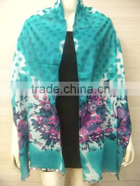 Cotton Flower Printed Scarfs/Scarves Design 2013