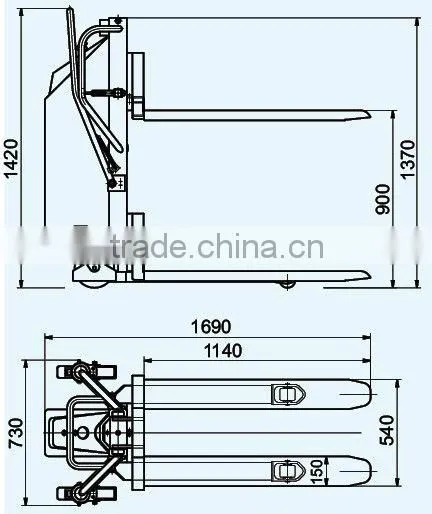 Semi-Electric Pallet Lifting and Tilting Stacker