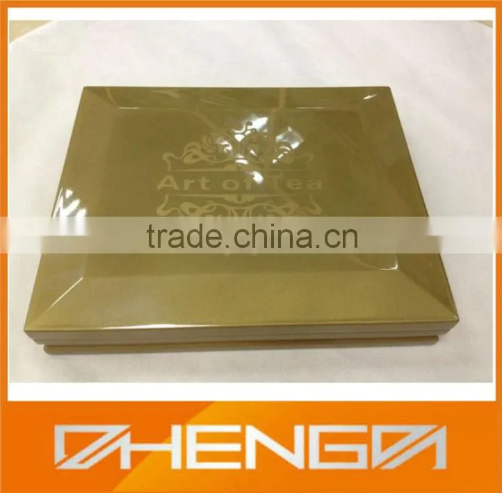 Hot!!! Customized Made-in-China Elegant Glossy Red Lacquer Logo Printing VIP Tea Gift Box(ZDW13-T026)