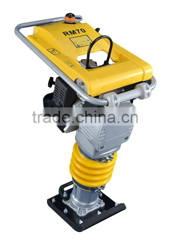 70kg CE approved vibrating rammer machine, honda gx100 tamping rammer