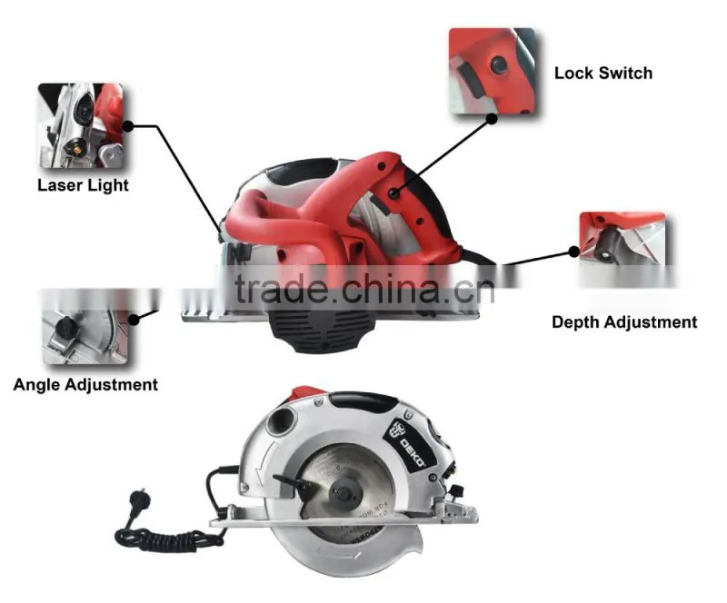 210mm 1600W Circular Saw / Electric Saw GCS1600-210G DEKO