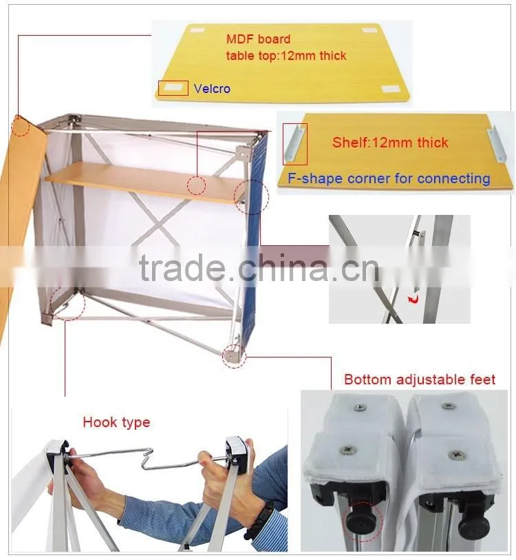 portable pop up fabric counter