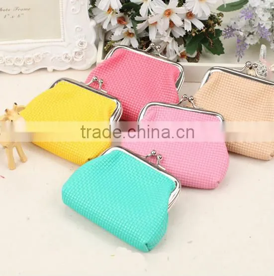 2014 New Fashion Candy Color Plan Clip Coin Puse