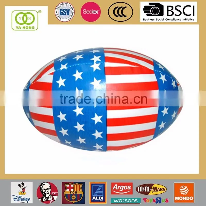 Custom Soft Rugby Toy by PP cotton and PVC leather material