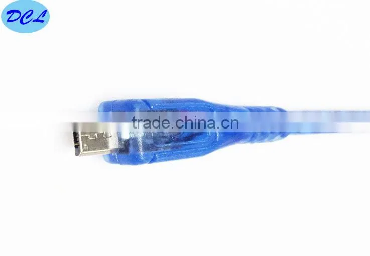 1.5M USB2.0 cable Male to Micro 5PIN Transparent blue model