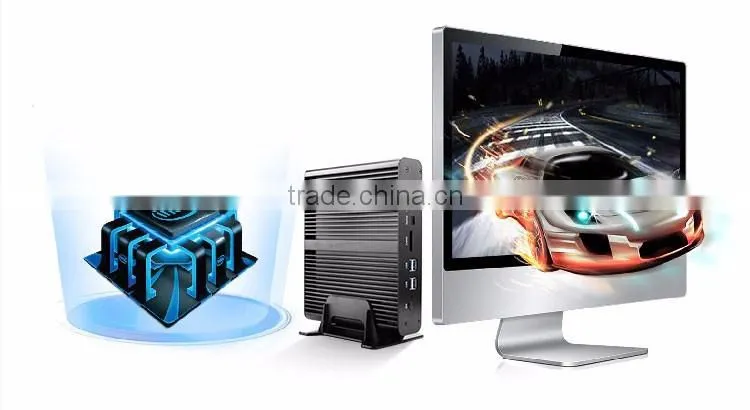 Partaker Fanless B2 Battery Powerful Business Mini PC with 4th 5th Gen Intel Core I7 4500u 5500u 4650u Processor