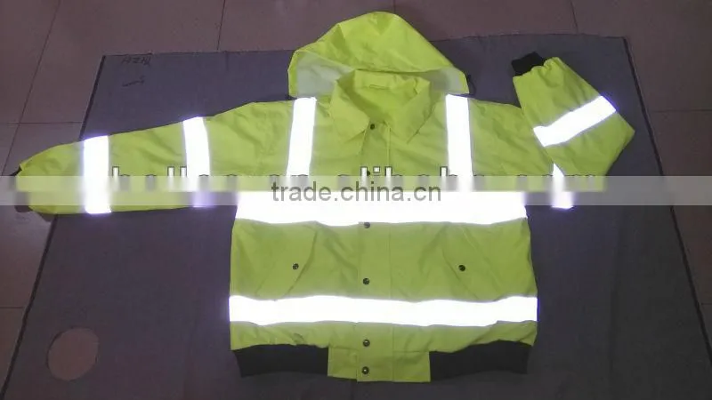 high vis fleece lined reflective bomber jacket