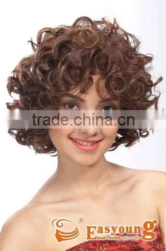 Hand tied Brown synthetic short Lace front wig, front lace wig