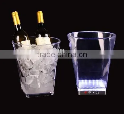 New and hot clear plastic champagne ice bucket with handles
