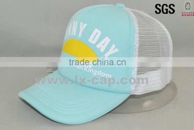 short bill foam plain trucker cap mesh hat