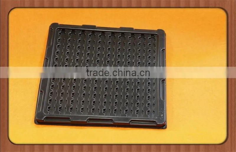 wholesale high quality luxury blister insert with flocking,PS flocking tray for personal care