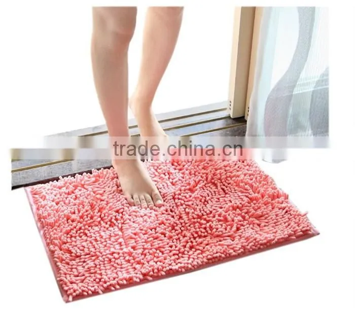 loop pile polyester chenille bath rug