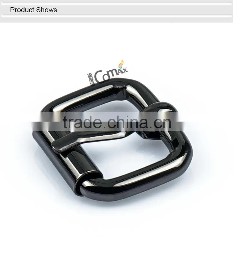 Metal shiny black belt pin buckle for strap