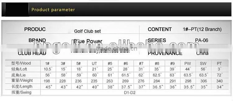 Junior golf club set/golf club iron sets