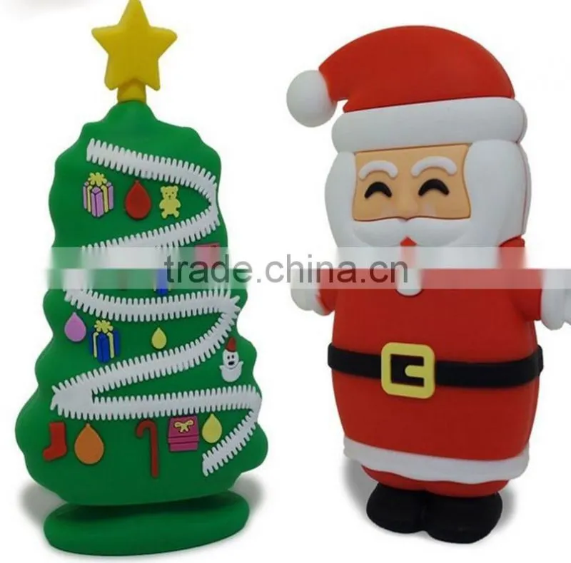 Christmas tree and Santa Claus Power Bank Cartoon Cute 5200mAh PowerBank USB External Universal Battery Charger