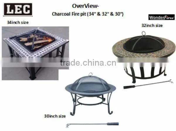 Gas Fire Pit Table Marble Top Round Outdoor Propane Fireplace Patio Furniture