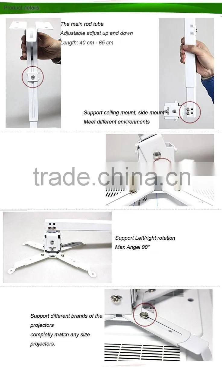 40-65cm New Extendable iron Ceiling Mount Bracket For DLP LCD Mini Projector