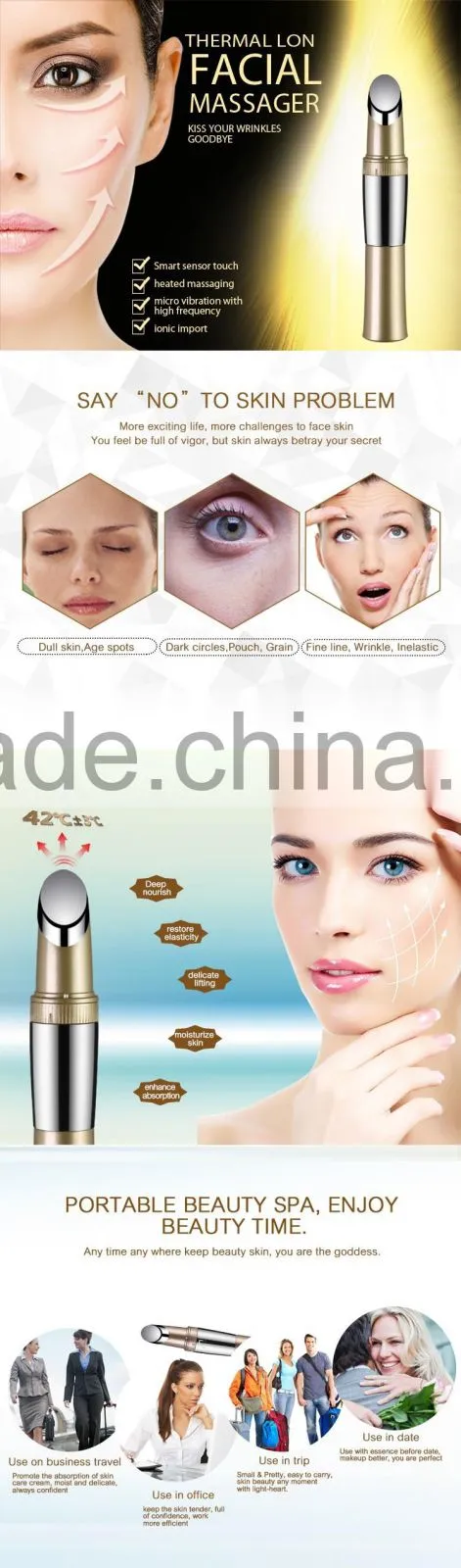 Electric Ionic mini smart facial massager machine