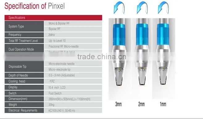 portable pinxel fractional rf microneedling wrinkle removal machine