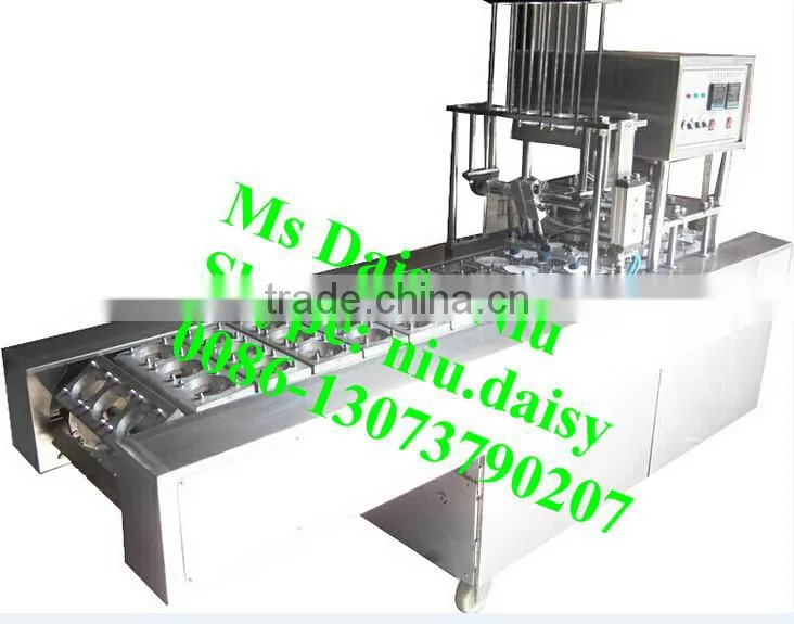 automatic milk cup filling machine/jelly cup sealing machine/plastic cup filling and sealing machine