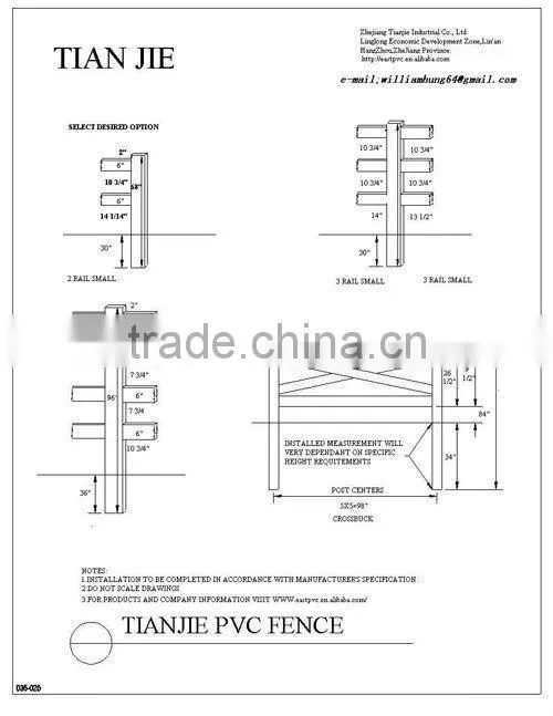 5"x5"3 rails pvc horse fence