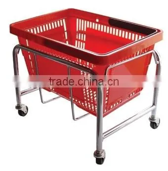 wheeled basket metal steel frame shopping cart