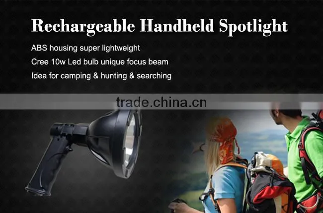 LED Rechargeable 10w cree spotlight led remote area lighting system Portable hand held search light