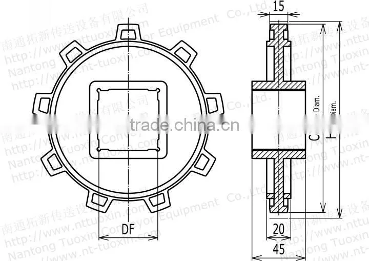 Plastic Sprocket for 4809 Plastic Conveyor Belt