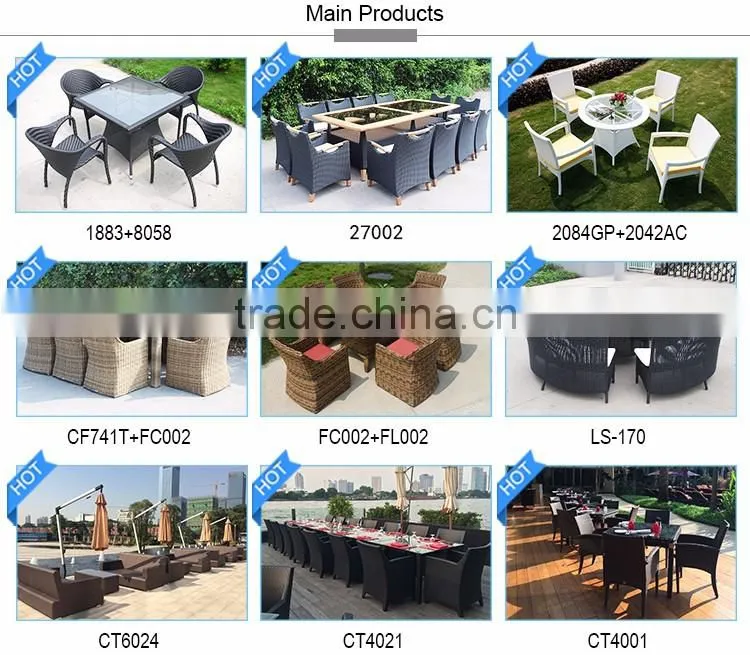 Tropical Style Aluminum Frame 10 Piece Dining Table