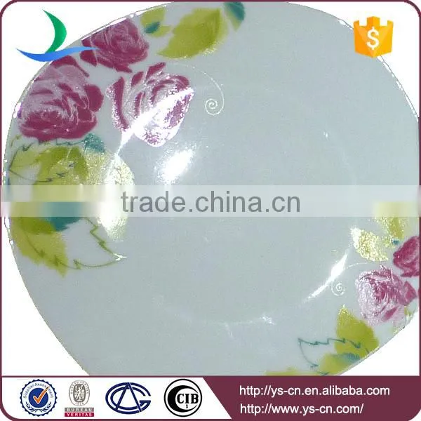Blue Flower Decal Ceramic Hotel Restaurant Crockery Tableware