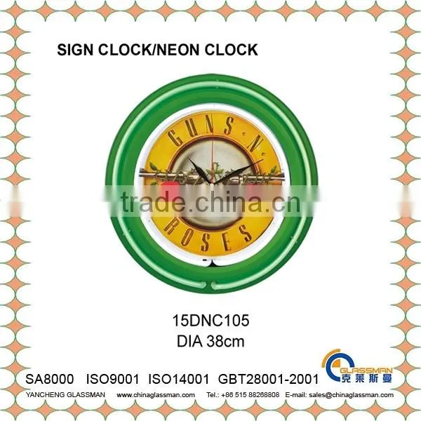 DIA 44cm colorful neon clock LED clock wall clock