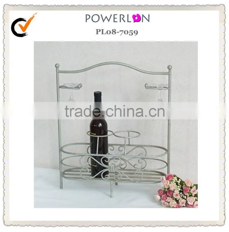 metal vintage portable wine rack