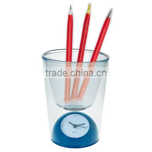 Hot cup shaped transparent table clock for promotion gift