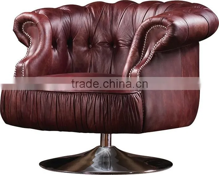 2016high quality retro vintage leather leisure chair for living room C609#