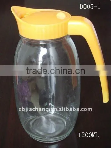 1200ml glass beverage container with plastic lid