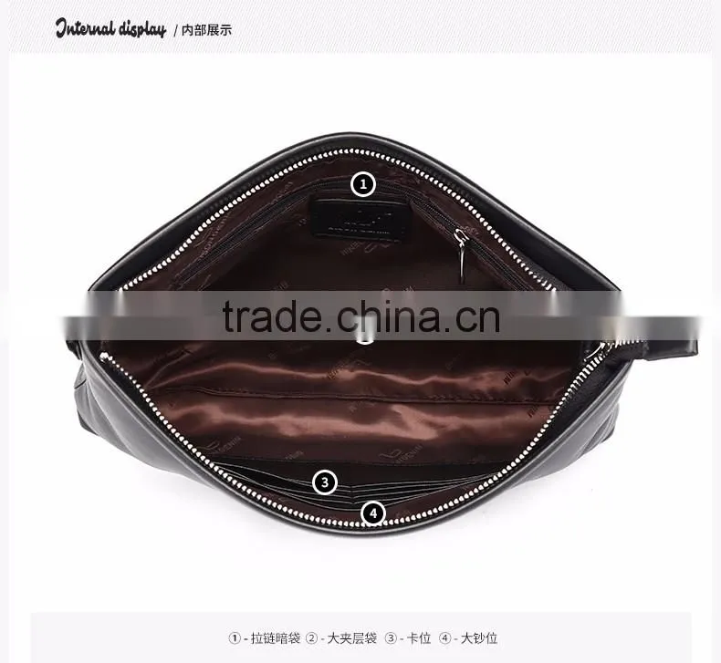 Hot Sell Designer Design Fashion Vintage Cowhide Leather Functional Wristlet Cell phone Wallet Clutch Bag