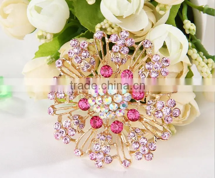 flower shape Rhinestone Pins Brooches for woman /Hijab Pins Scarf Pins Female Pashmina Brooches