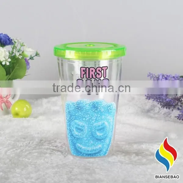 BPA Free plastic cups with straw double wall tumbler - 16OZ