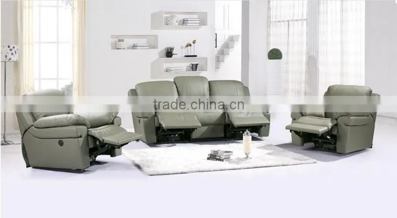 JR8055 modern Luxury Italian full thick soft cow leather living room cheap recliner sofa set