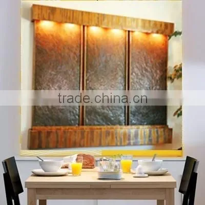 Restaurant indoor wall mounted water wall decorative glass mirror
