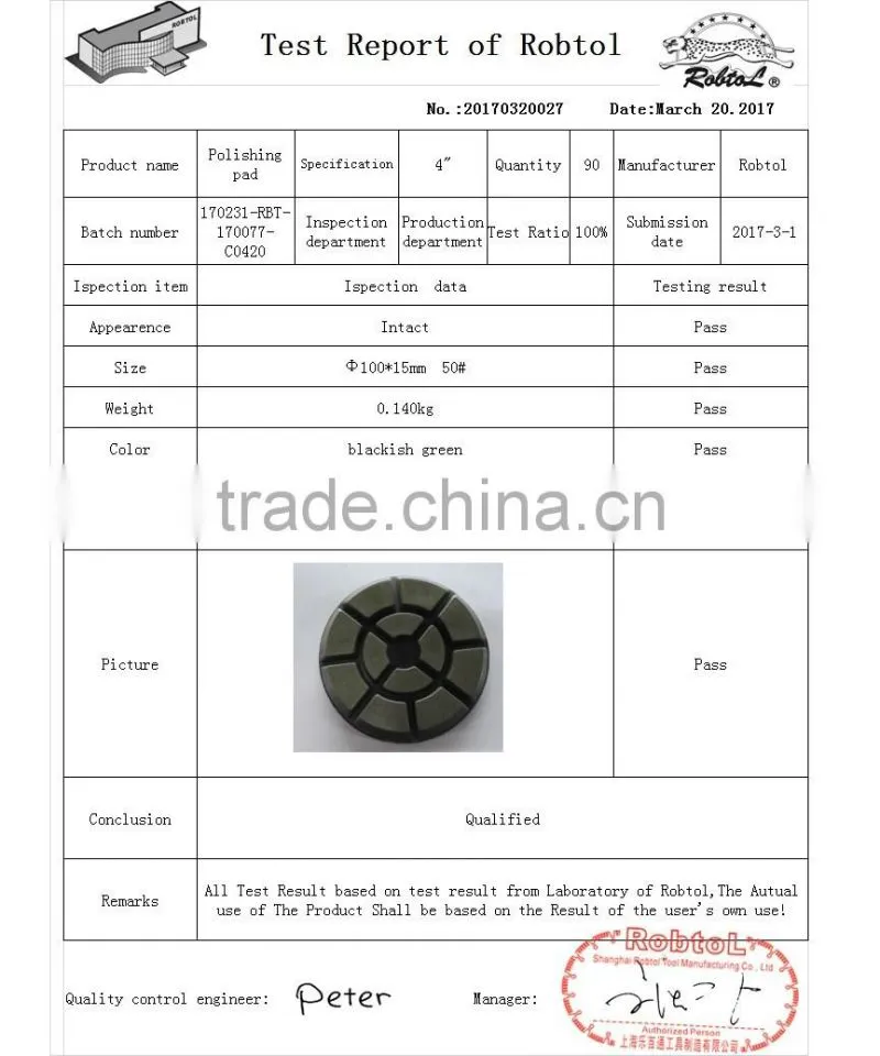 4" 50#diamond floor polishing pads velcro grinding grinder renew renovation marble granite concrete terrazzo