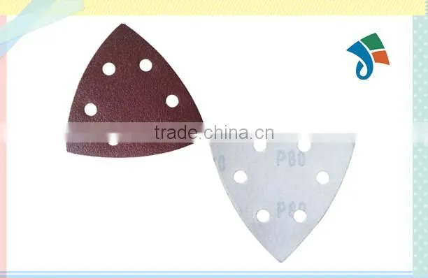 Peltate aluminium oxide sanding cloth with hole