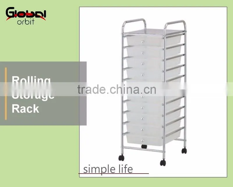 Easy To Move Plastic Drawer Organizer Mobile Office Storage Drawer Trolley Cart