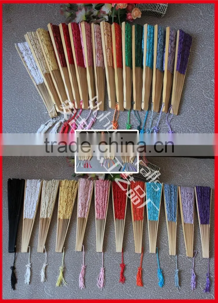 Wholesale lace wedding bamboo fan