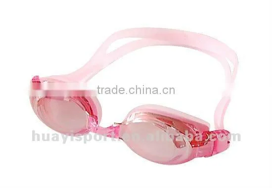 Adult swim goggle and swim cap set, mirrored glasses can anti UV, 100% waterproof cap