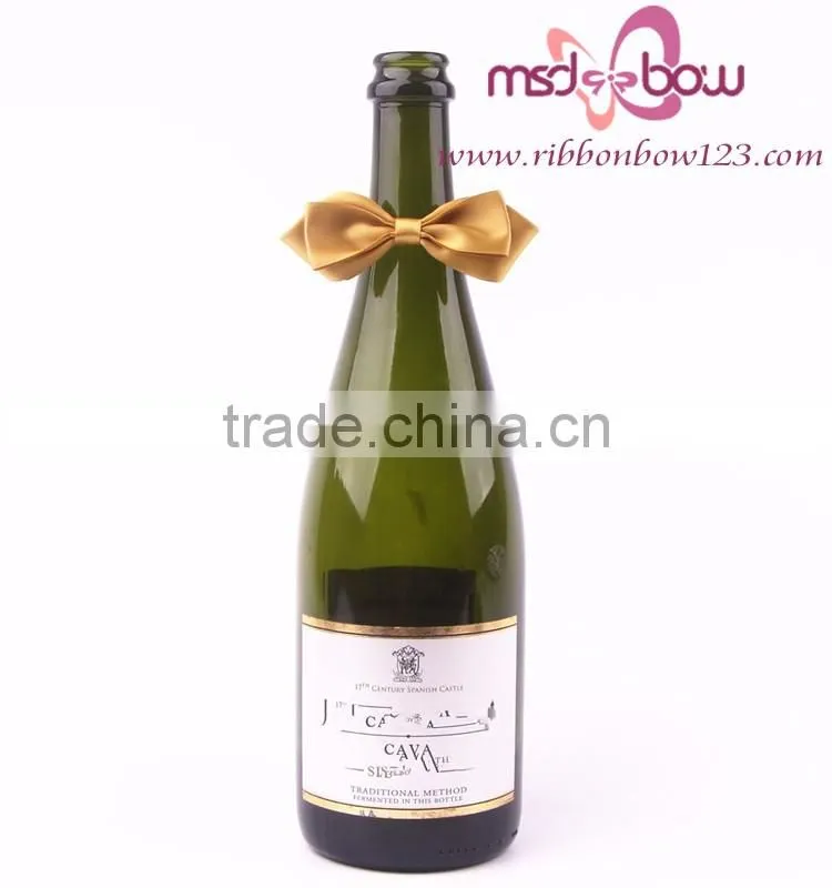 gold satin ribbon bow for gift packaging
