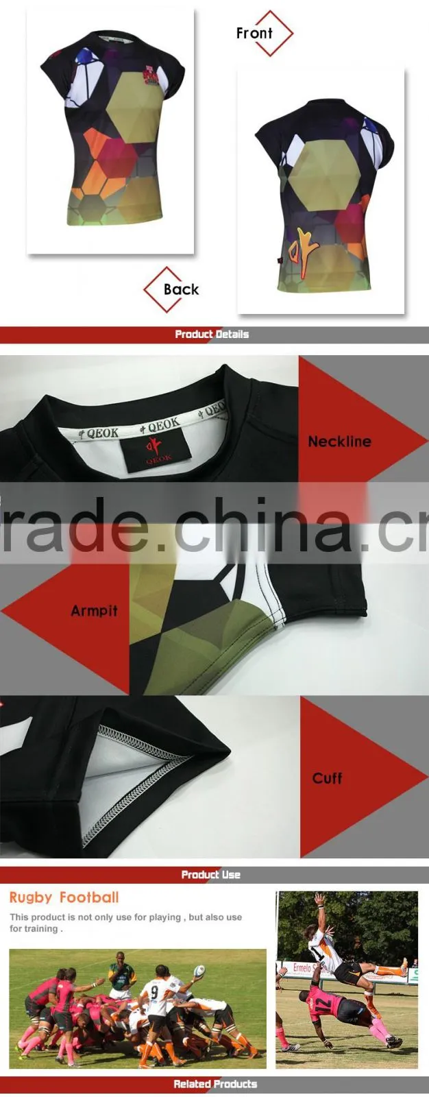 Rugby shirt custom sublimation rugby jersey