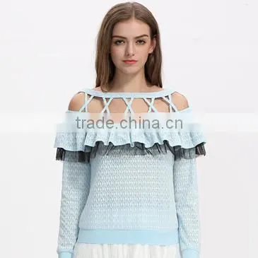 Latest fashion women white fancy blouses patterns