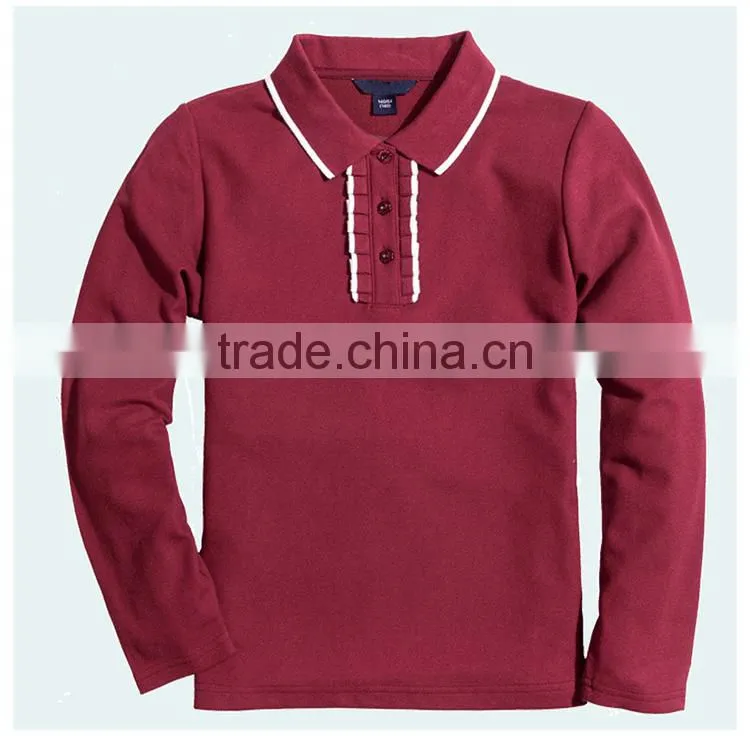 2017 spring selling student girls' long sleeve T-shirt, British solid color college long sleeve T-shirt